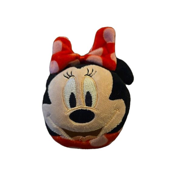 Hallmark Other - Hallmark Fluffballs Minnie Mouse Round Plush 4" Pre-owned With Tag Stuffed Toy